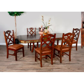 Purity Craft Seraphica Dark Brown Adjustable Height 7pc Dining Room Set