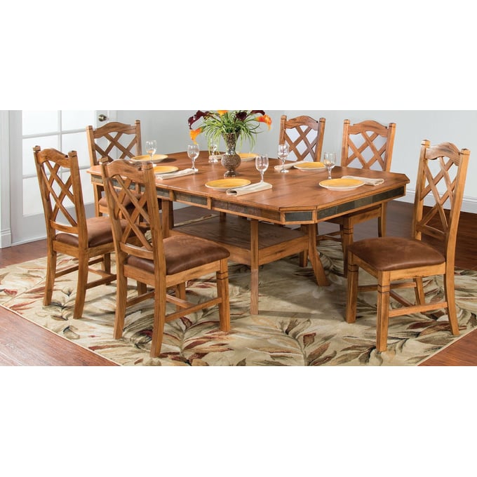 Purity Craft Aurelia Oak 7pc Dining Room Set 1151RO2-1415RO2-DR-S1