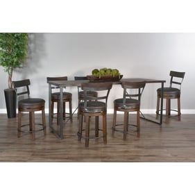 Purity Craft Allure Dark Brown 7pc Counter Height Set