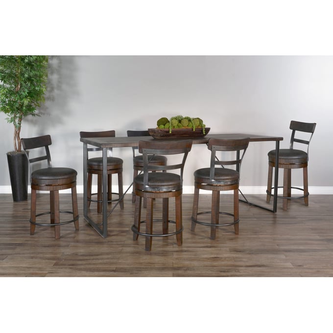 Purity Craft Allure Dark Brown 7pc Counter Height Set 1154TL-CHT-S2