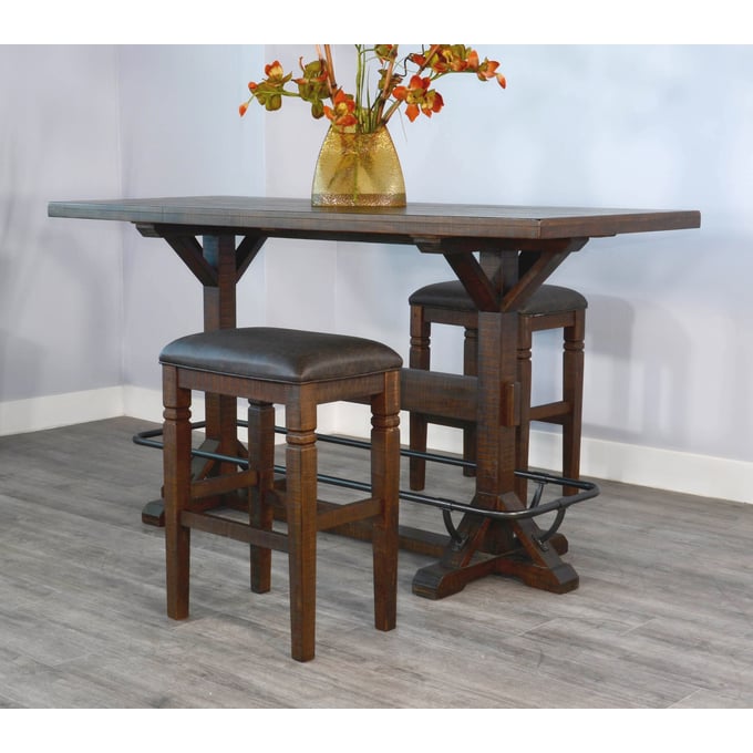 Purity Craft Allure Dark Brown 3pc Pub Table Set with 30 Inch Stools 1163TL-BAR-S2