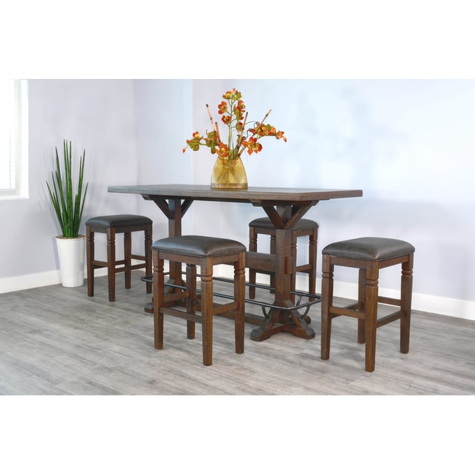 Purity Craft Allure Dark Brown 5pc Pub Table Set with 30 Inch Stools 1163TL-BAR-S3