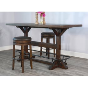 Purity Craft Allure Dark Brown 3pc Pub Table Set with Stools