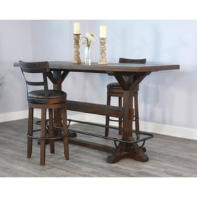 Purity Craft Allure Dark Brown 3pc Pub Table Set