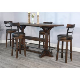 Purity Craft Allure Dark Brown 5pc Pub Table Set with Barstool