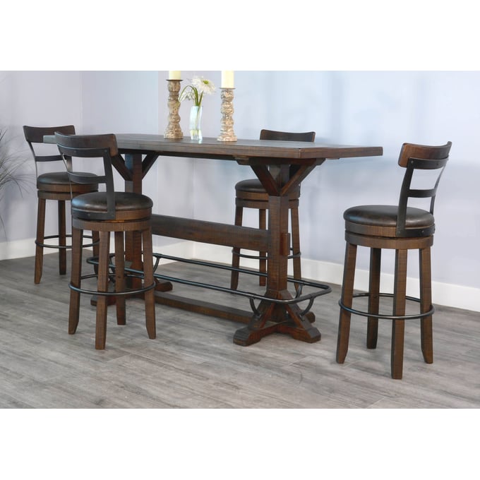 Purity Craft Allure Dark Brown 5pc Pub Table Set with Barstool 1163TL-BAR-S6