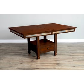 Purity Craft Seraphica Dark Brown Wood Adjustable Height Dining Table