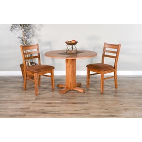 Purity Craft Aurelia Rustic Oak Wood 3pc Dining Room Set