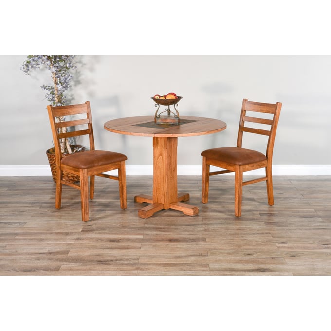 Purity Craft Aurelia Rustic Oak Wood 3pc Dining Room Set 1223RO2-1616RO2-CT-DR-S1