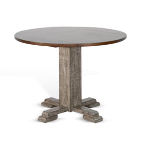 Purity Craft Evadne Gray Drop Leaf Round Dining Table