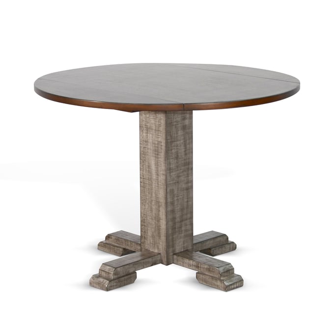 Purity Craft Evadne Gray Drop Leaf Round Dining Table 1223TA