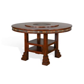 Purity Craft Seraphica Dark Brown 60 Inch Round Table with Lazy Susan