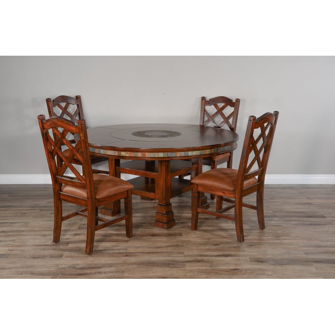 Purity Craft Seraphica Dark Brown 5pc Round Dining Room Set 1225DC2-DR-S1