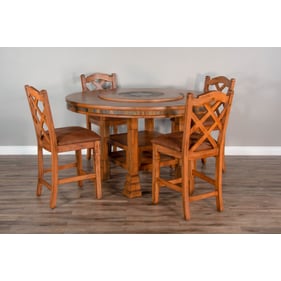 Purity Craft Aurelia Rustic Oak 5pc Counter Height Set