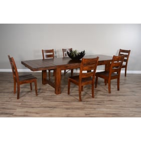 Purity Craft Lorelei Medium Brown 7pc Dining Room Set with Ladderback Chair