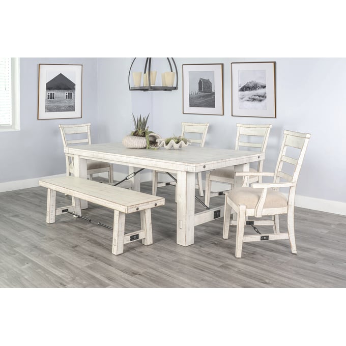 Purity Craft Selena White Sand Mahogany 6pc Dining Room Set 1316-DR-S5