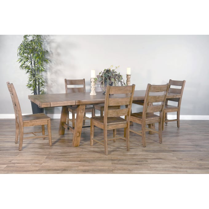 Purity Craft Eudora Light Brown 7pc Dining Room Set 1380BU-DR-S3