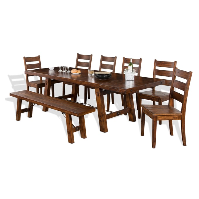 Purity Craft Lorelei Medium Brown 8pc Dining Room Set 1380VM-DR-S2