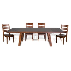 Purity Craft Lorelei Medium Brown 5pc Dining Room Set with Ladderback Chair