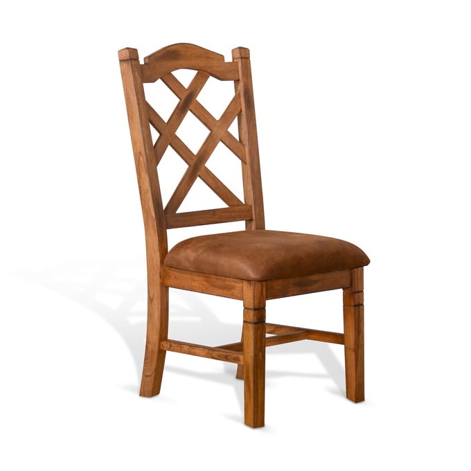 2 Purity Craft Aurelia Rustic Oak Wood Cross Back Chairs 1415RO2