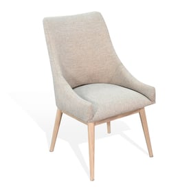 Purity Craft Rhea Natural Grey Highback Cushioned Dining Chair