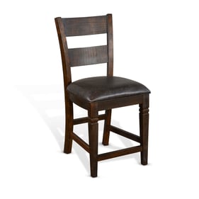 2 Purity Craft Allure Dark Brown Mahogany Ladder Back Barstools