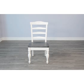 2 Purity Craft Zen White Dark Brown Ladder Back Chairs