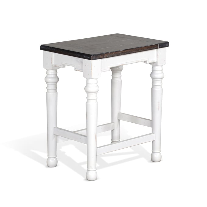 2 Purity Craft Zen White Dark Brown Stools 1433EC-24