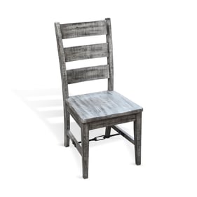 Purity Craft Isadora Gray Ladderback Chair with Turnbuckle and Wood Seat