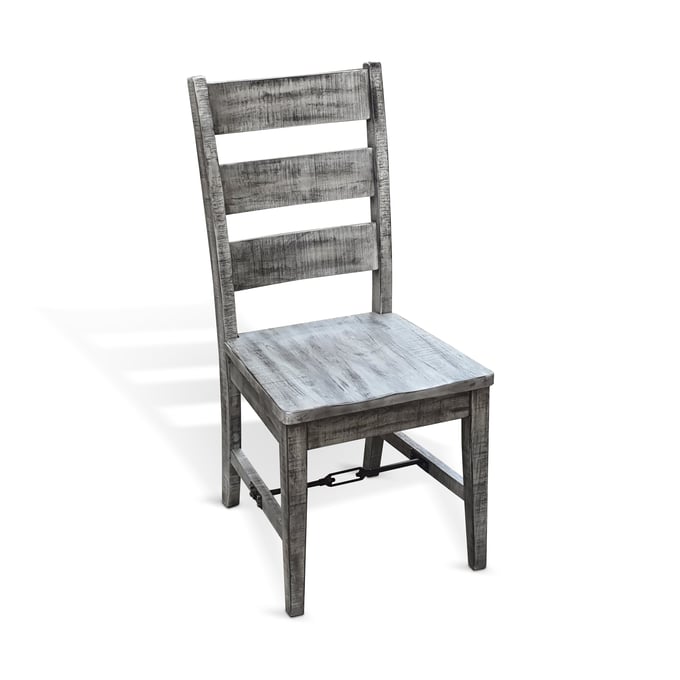 Purity Craft Isadora Gray Ladderback Chair with Turnbuckle and Wood Seat 1508AG-T