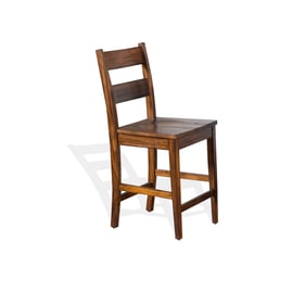 2 Purity Craft Lorelei Classic Medium Brown Ladder Back Bar Stools