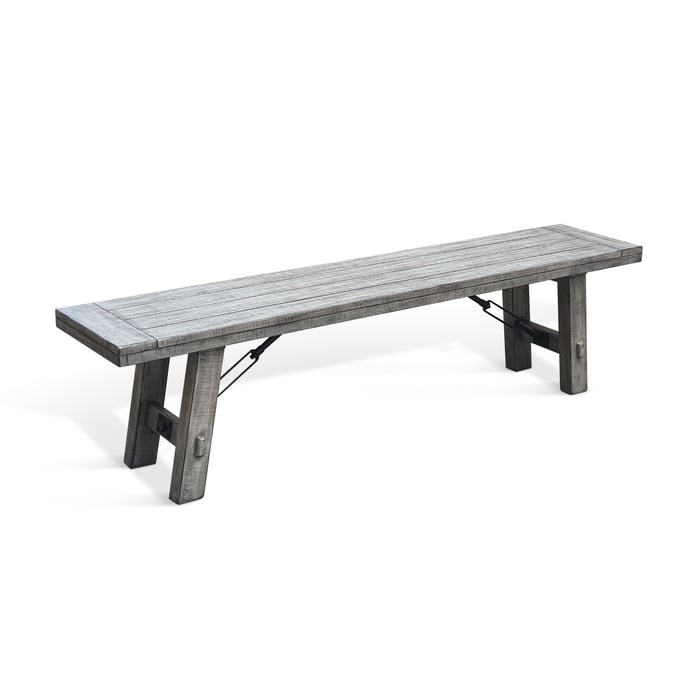 Purity Craft Isadora Gray Bench with Wood Seat 1522AG