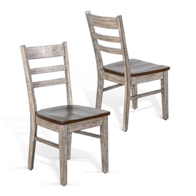 Purity Craft Evadne Tobacco Grey Ladderback Chair with Wood Seat