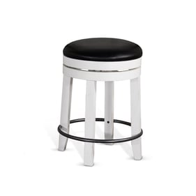 2 Purity Craft Zen White Dark Brown Swivel Stools