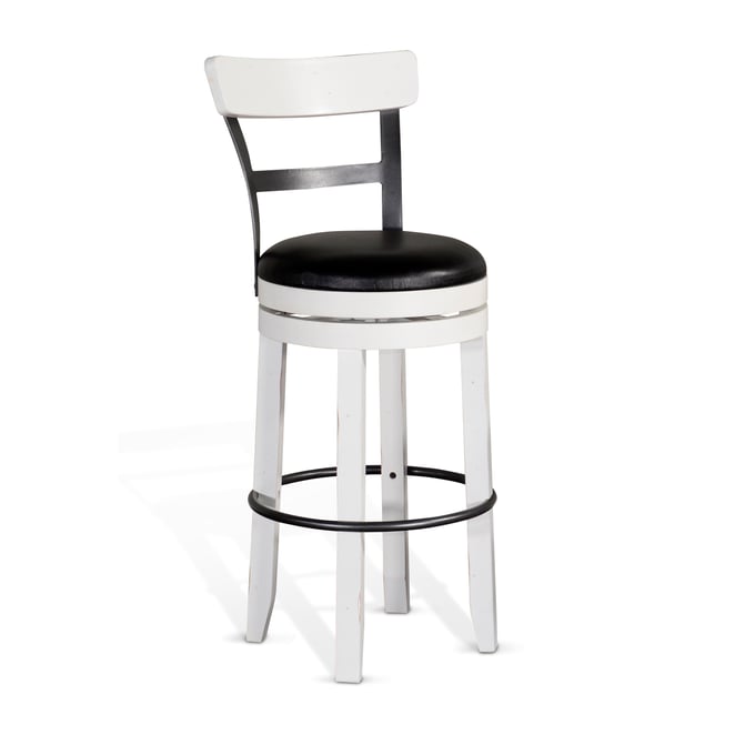 2 Purity Craft Zen White Dark Brown 38 Inch Barstools 1624EC-B30