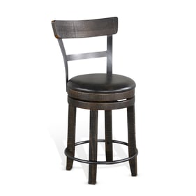 2 Purity Craft Allure Dark Brown 24 Inch Swivel Barstools