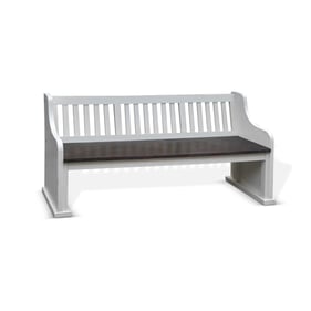 Purity Craft Zen White Dark Brown Slat Back Bench