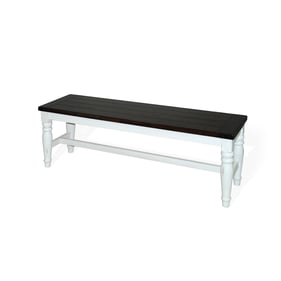 Purity Craft Zen White Dark Brown Bench with Wood Seat