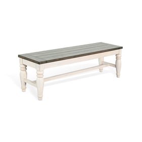 Purity Craft Onyx White Bench with Mindi Veneer Seat