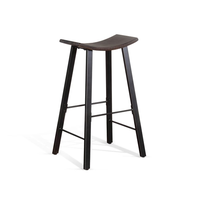 2 Purity Craft Allure Dark Brown 30 Inch Saddle Seat Metal Barstools 1659TL-30