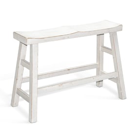 Purity Craft Selena White Sand 24 Inch Wood Seat Bench