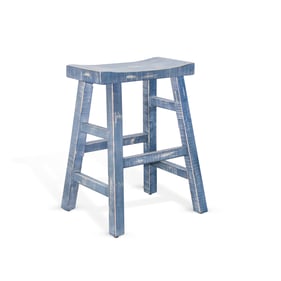 2 Purity Craft Selena Ocean Blue 24 Inch Saddle Seat Stools