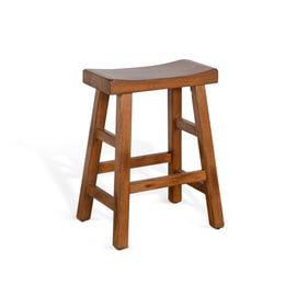 2 Purity Craft Aurelia Rustic Oak 24 Inch Saddle Seat Stools with Wood Seat