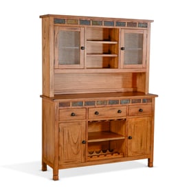 Purity Craft Aurelia Rustic Oak Wood Buffet and Hutch