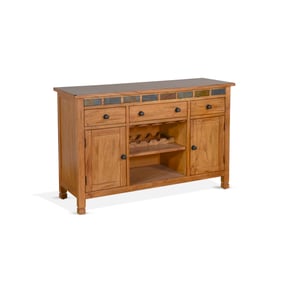 Purity Craft Aurelia Rustic Oak Buffet with Natural Slate