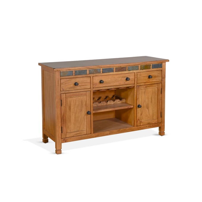 Purity Craft Aurelia Rustic Oak Buffet with Natural Slate 1903RO2-B2