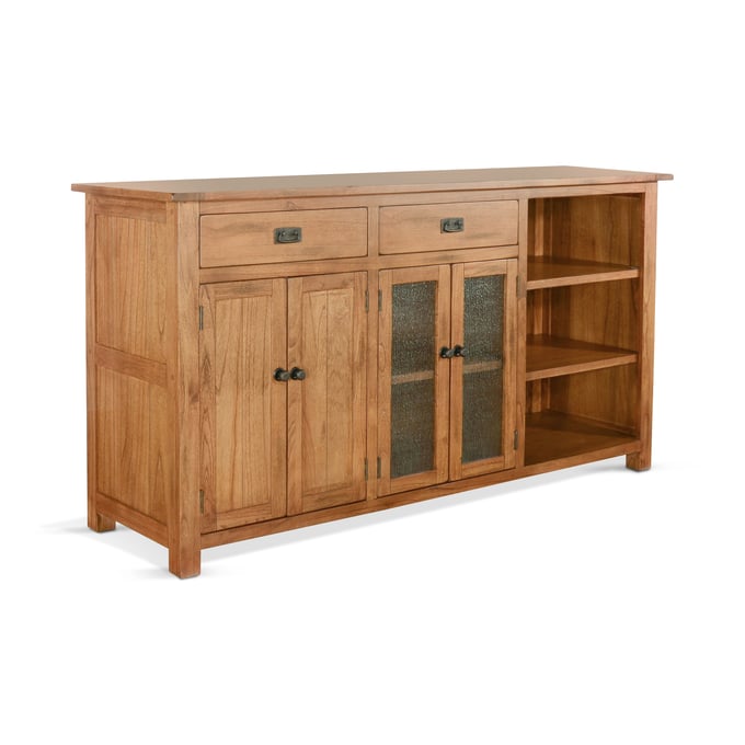 Purity Craft Aurelia Rustic Oak Glass Door Buffet 1969RO-B