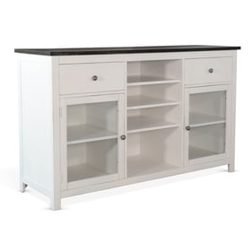 Purity Craft Zen White Dark Brown Buffet with Drawers