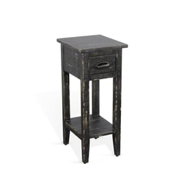 Purity Craft Selena Black Sand Drawer Chair Side Table