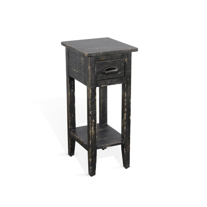 Purity Craft Selena Black Sand Drawer Chair Side Table 2077BS